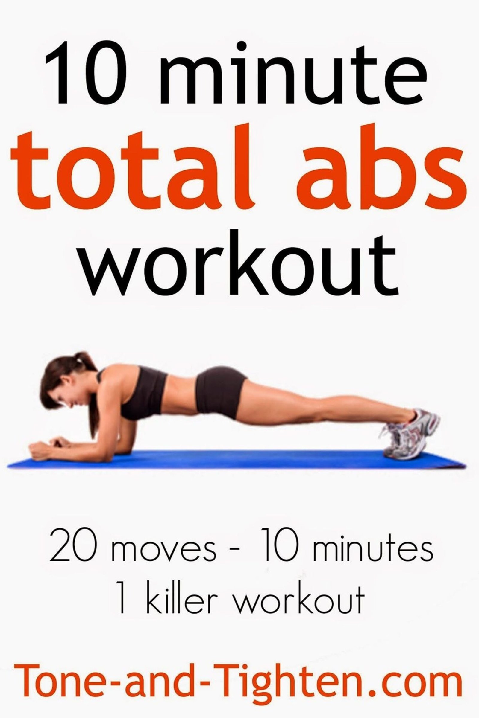 10 Minute Total Abs Workout – 20 moves in only 10 minutes!